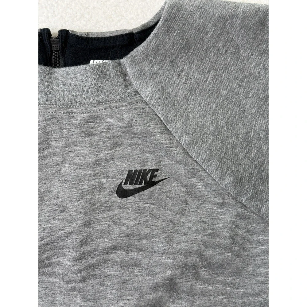 Nike Tech Fleece Dress Womens M Gray Short Sleeve Sweatshirt‎ Tunic 746918-091